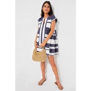 LEMLEM Dress Debre Elina Caftan MED V-Neck Ruching Side Panels A-Line Tuckernuck